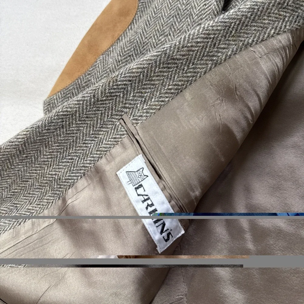 Vintage Harris Tweed Wool Sports Coat 42R? Blazer Herringbone 100% Scottish Wool